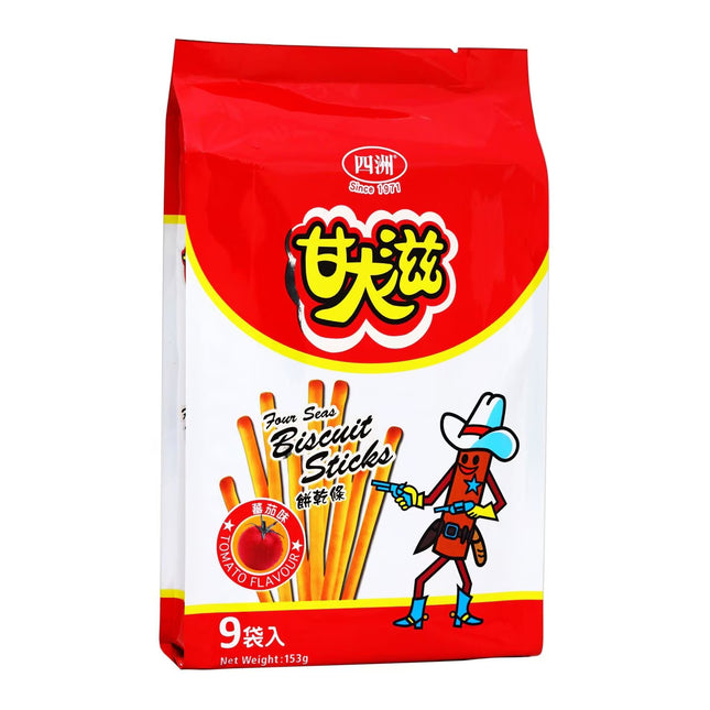FOUR SEAS Biscuit Sticks (family Pack) Tomato Flavor【四洲】四洲甘大滋餅乾條蕃茄味 (家庭裝) 153g (17g X 9)