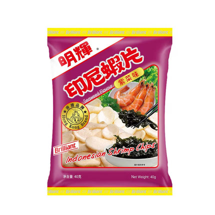 BRILLIANT Indonesian Shrimp Chips Seaweed Flavour【明輝】紫菜味蝦片 40g