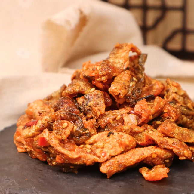 TSUI HEUNG Sweet Crispy Fish Skin 80g【趣香蝦子花生1949】爆辣甜脆鱈魚皮 80g