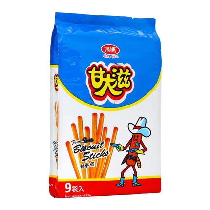 FOUR SEAS Biscuit Sticks (family Pack)【四洲】甘大滋餅乾條 (家庭裝) 153g (17g X 9)