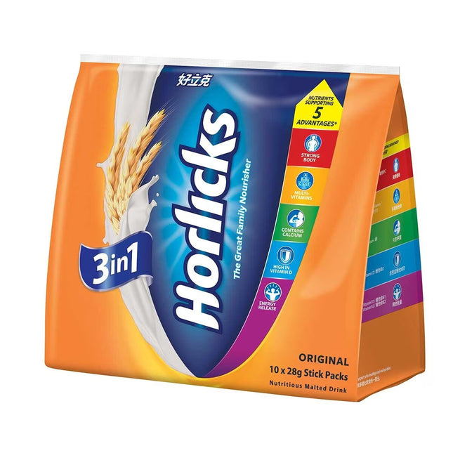 HORLICKS 3 In 1 Nutritious Malted Drink 10x28g【好立克】3合1營養麥芽飲品10包裝