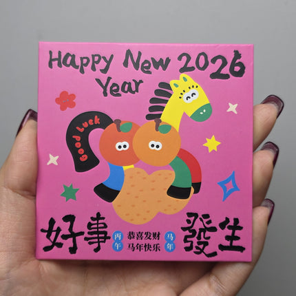 馬年利是封 (Happy New Year 2026) 方形 8.8 x 8.8cm (每套6款)