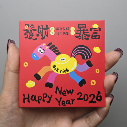 馬年利是封 (Happy New Year 2026) 方形 8.8 x 8.8cm (每套6款)
